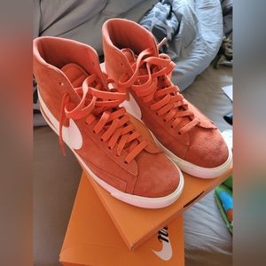 Orange Suede Nike Blazers